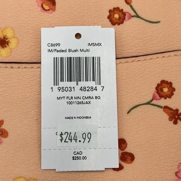 Coach Mini Camera Bag With Mystical Floral Print in Faded Blush Multi (C8699) - Picture 13 of 13